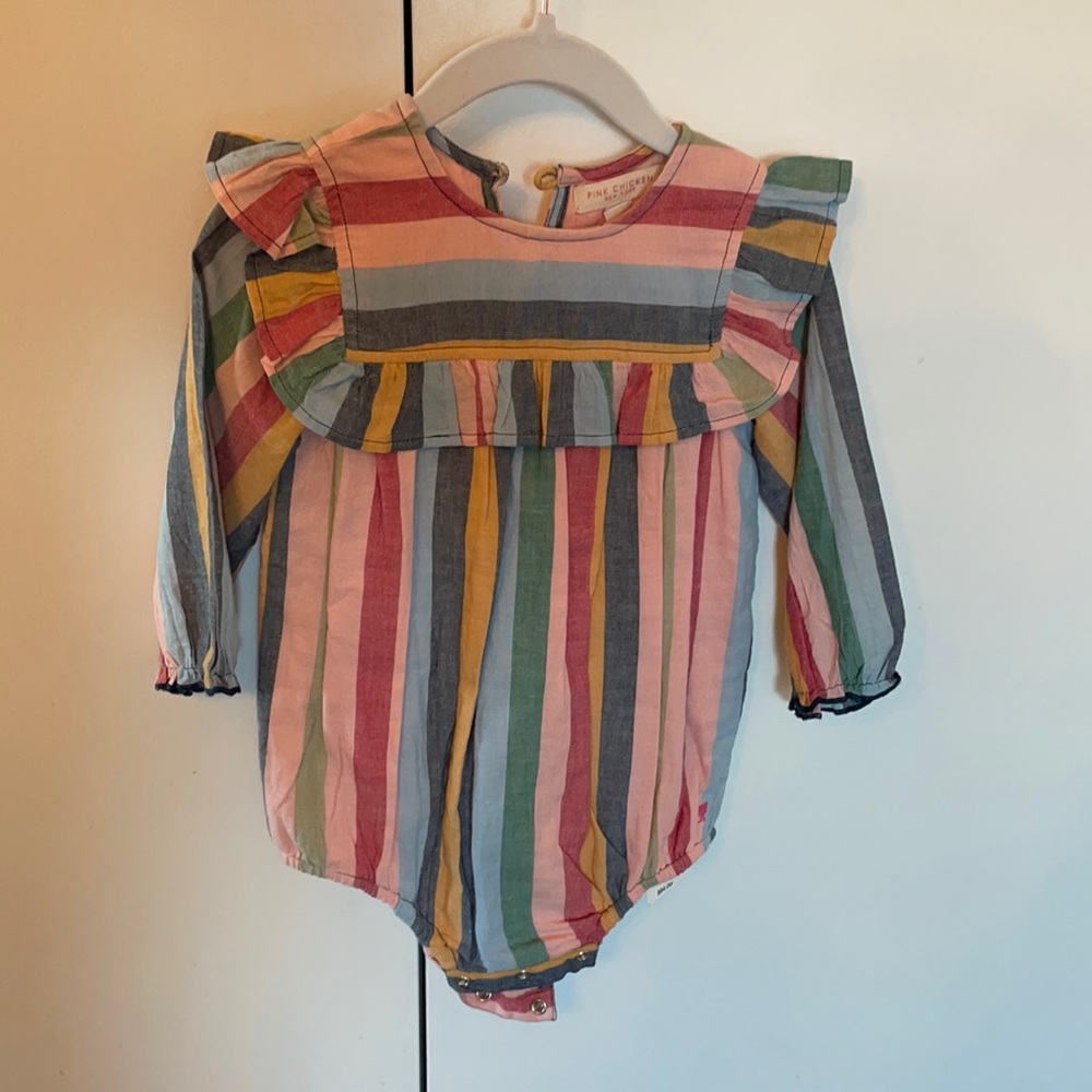 Pink chicken girls ruffle top 18-24m